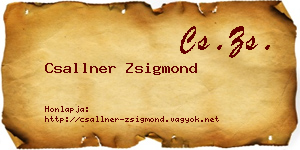 Csallner Zsigmond névjegykártya